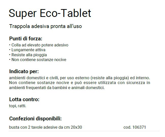 ZAPI SUPER ECO-TABLET LEGN