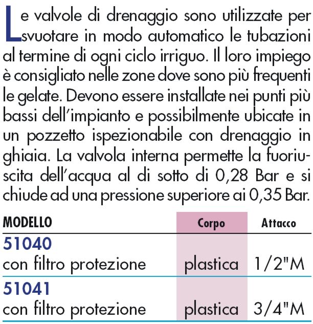 VALVOLA DI DRENAGGIO 1/2  