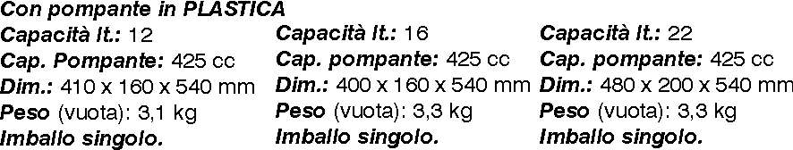 POMPA SPALLA PLAS ROSY 12L