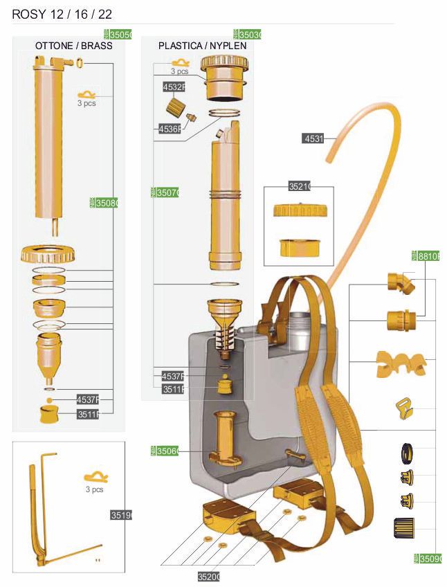 POMPA SPALLA PLAS ROSY 12L