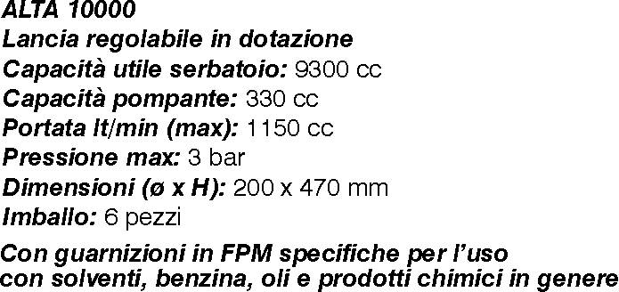 POMPA ALTA 10000 C/LAN 10l