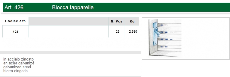 BLOCCA TAPPARELLE ZINCATO 