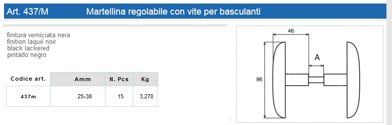 MANIGL BASCUL QUA8 25/38MM