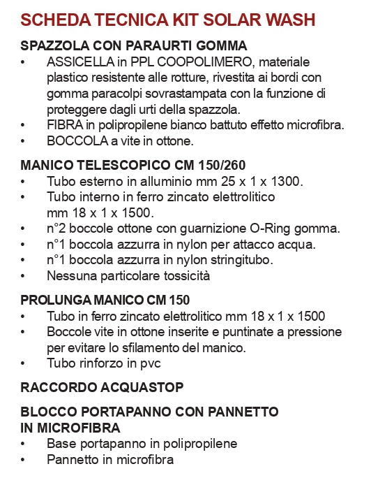 KIT PULIZ.PANN. SOLAR WASH