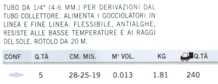 TUBO CAPILLARE 1/4" 20 MT 