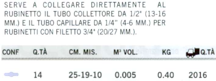 RACCORDO PER TUBO 1/2-1/4 