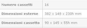 CASSETTIERA 16 CASS. TRASP