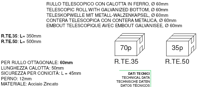 RULLO OTTAG.TELESCOP. 50CM