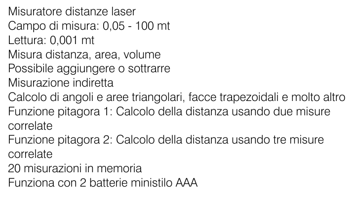 MISURATORE DIST LASER M100