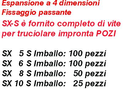 TASSELLI C/VITE SX 6S 100P