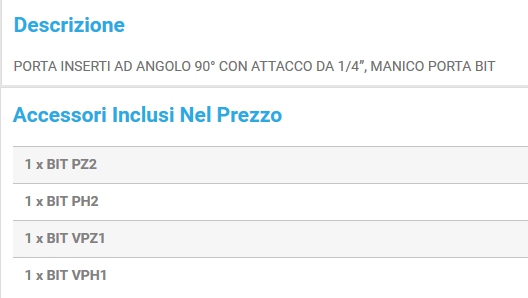 PORTAINSERTI AD ANGOLO    