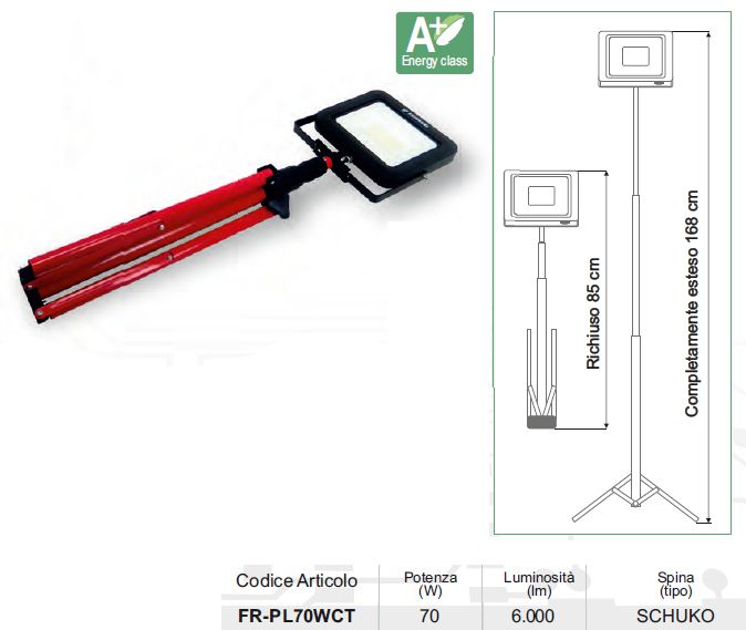 FARO LED PORT 70W PIANTANA