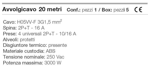 AVVOLG 4 UNEL 20 MT C/DISG