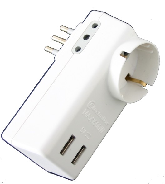 ADATT C/PR SCH+2 USB+2 10A