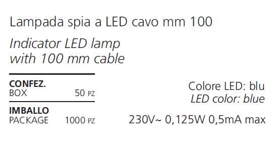 LED SPIA 230V CAVO 10cm   