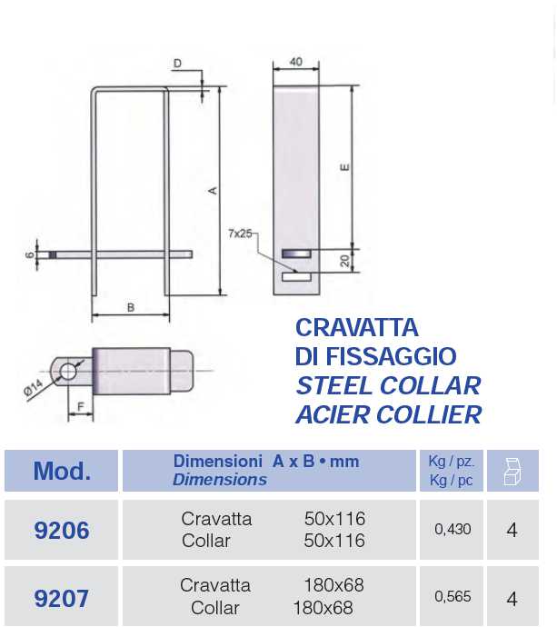 CRAVATTA FISSAGGIO 50X116 