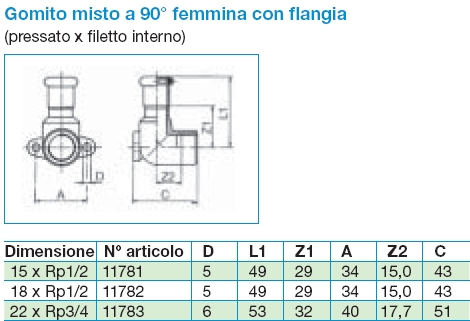 GOMITO INOX FF C/FL 15x1/2