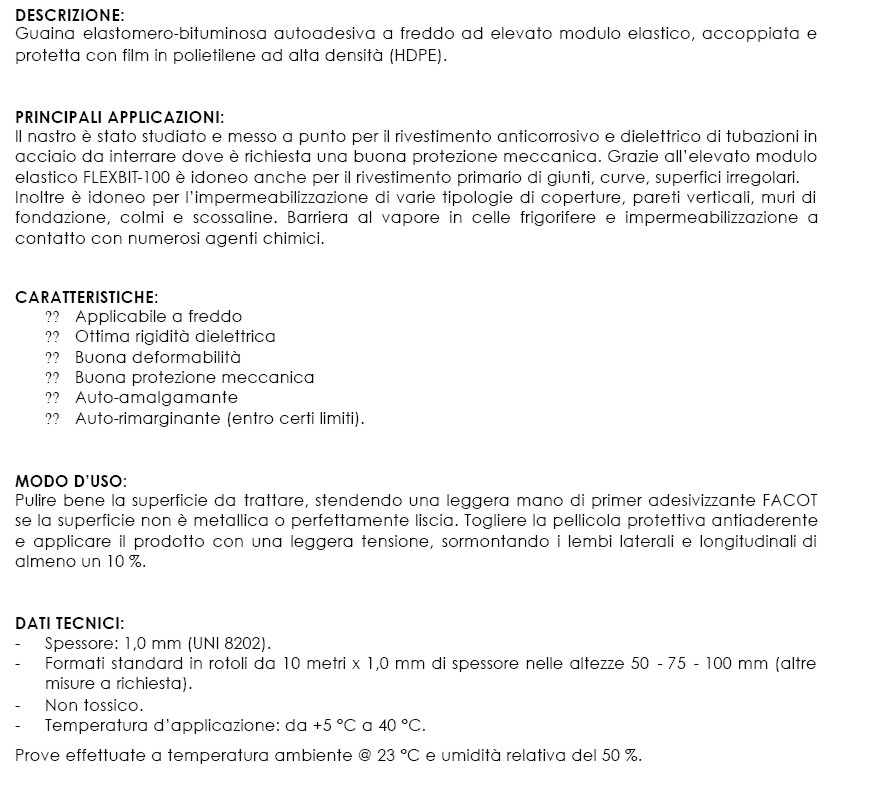 GUAINA ELEST.BITUM H50X10M