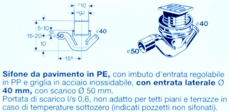 SIFONE PAVIM.GRIGLIA 1V 50