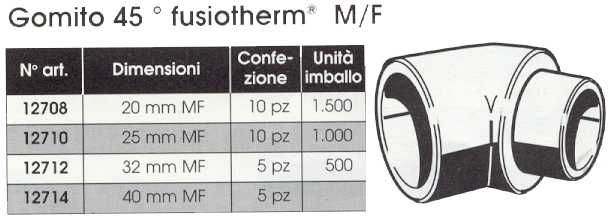 GOMITO FUS/THER MF 45?diametro  20