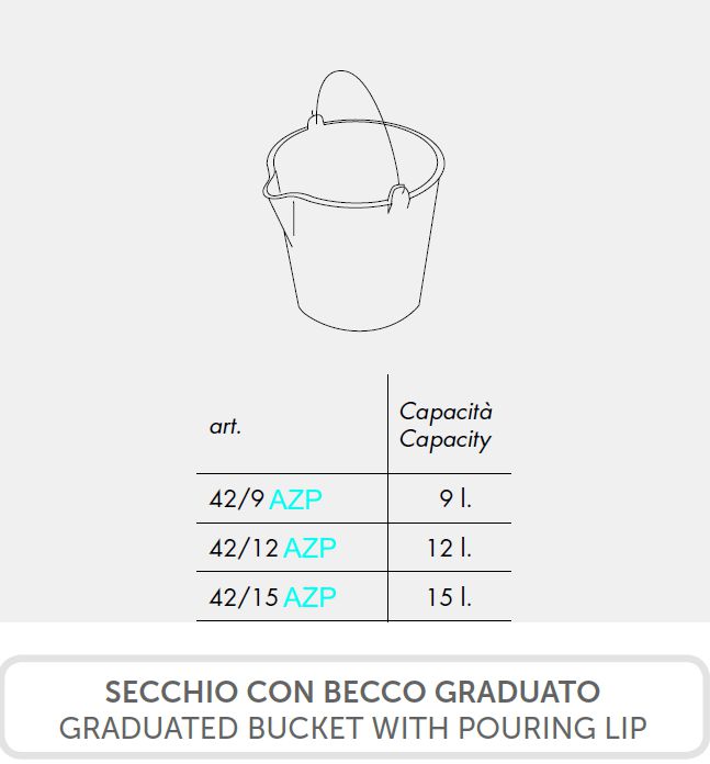 SECCHIO C/BECCO AZZURR 9LT