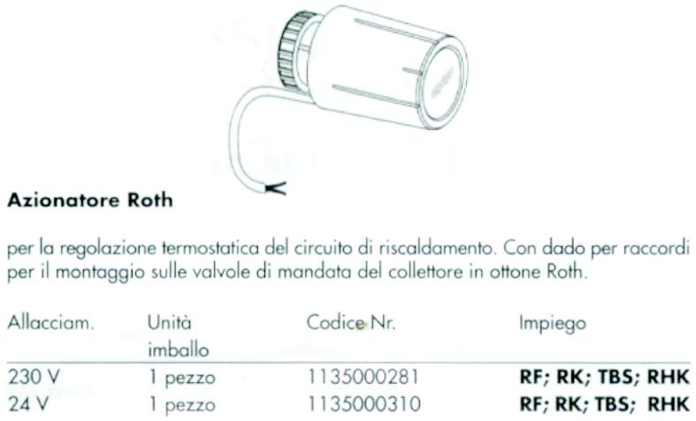 AZIONATORE ROTH 230V   NEW
