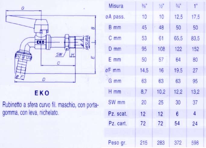 RUBINETTO SF  PORT EKO 3/8