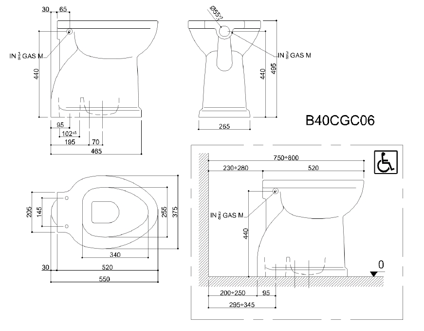 VASO-BIDET 130 CHIU SC/PAV