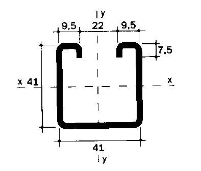 PROFIL. ZINC 3MT 41X41X2,5