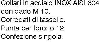 COLLARE INOX C/TASS. diametro 160 