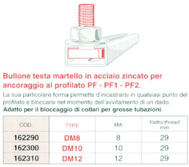 BULLONE T/MAR M10+ROND+DAD