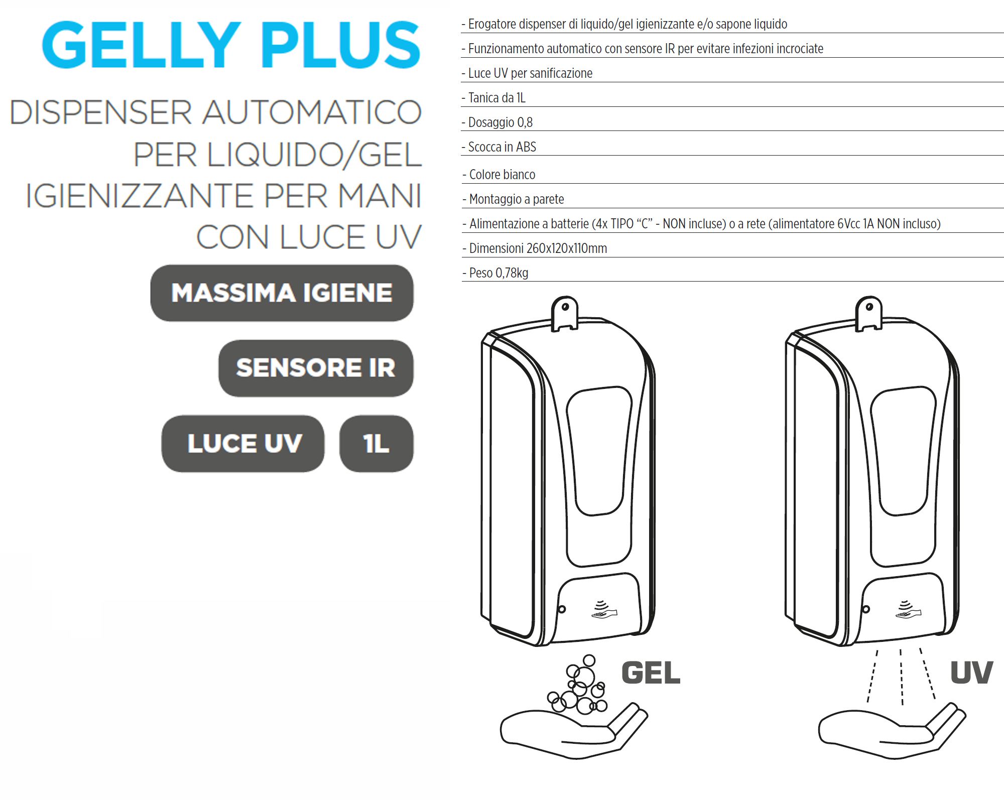 DISPENSER IR GEL MANI 1LT 