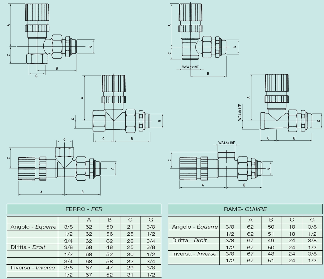 VALVOLA    DR FERRO   3/8 