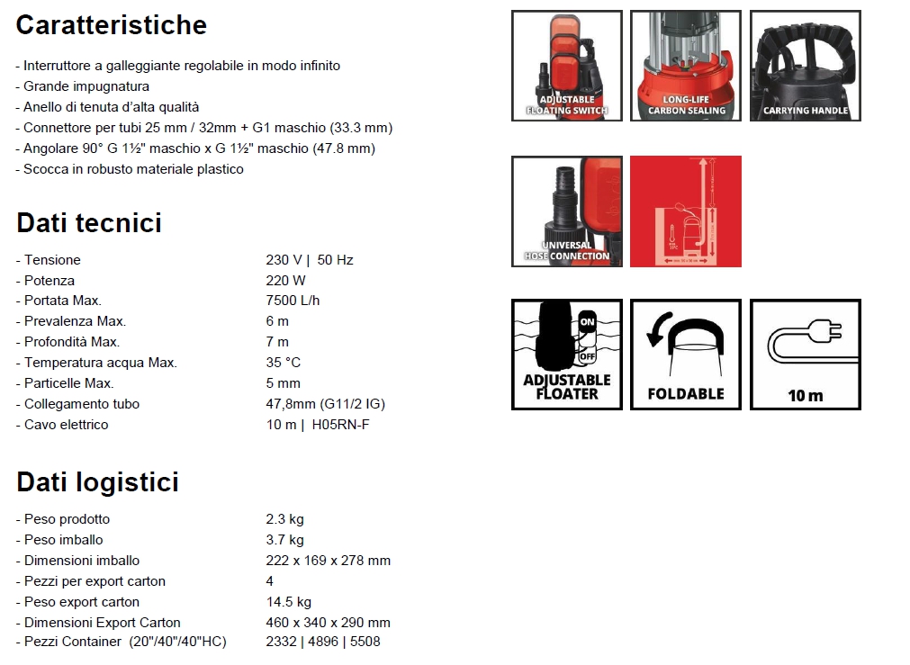 POMPA ACQ/CHIARE GC-SP2275