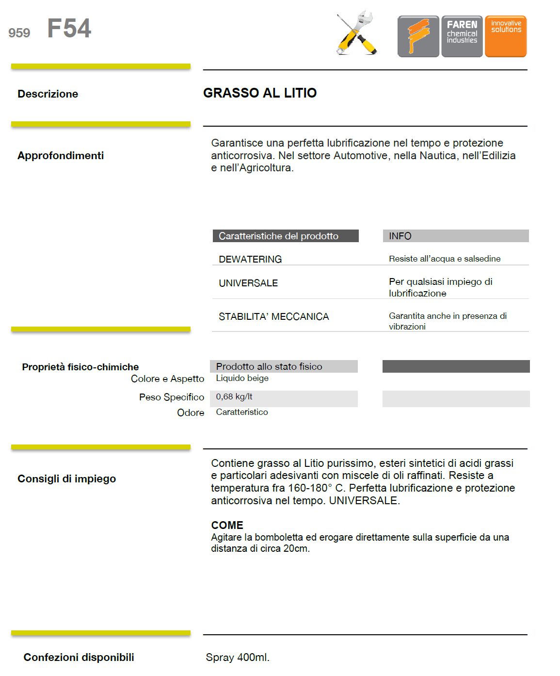 F54 GRASSO AL LITIO SPRAY 