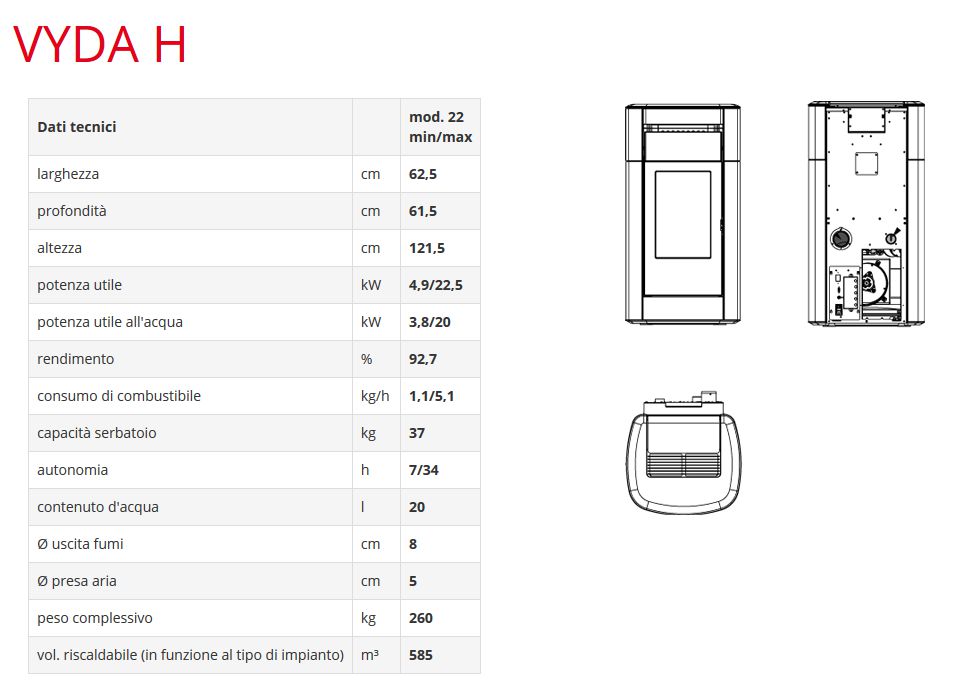 TERMOSTUFA PLT VYDA H 22KW