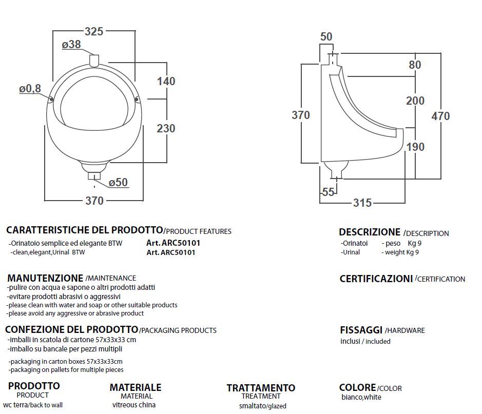 ORINATOIO OLYMPIA BIANCO  