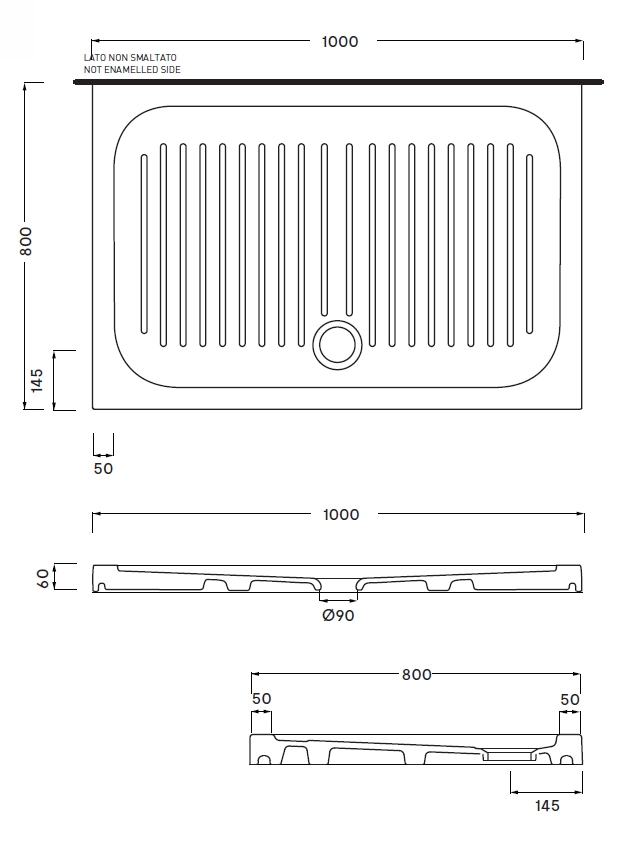PIATTO SMART 100X80 H6 BIA
