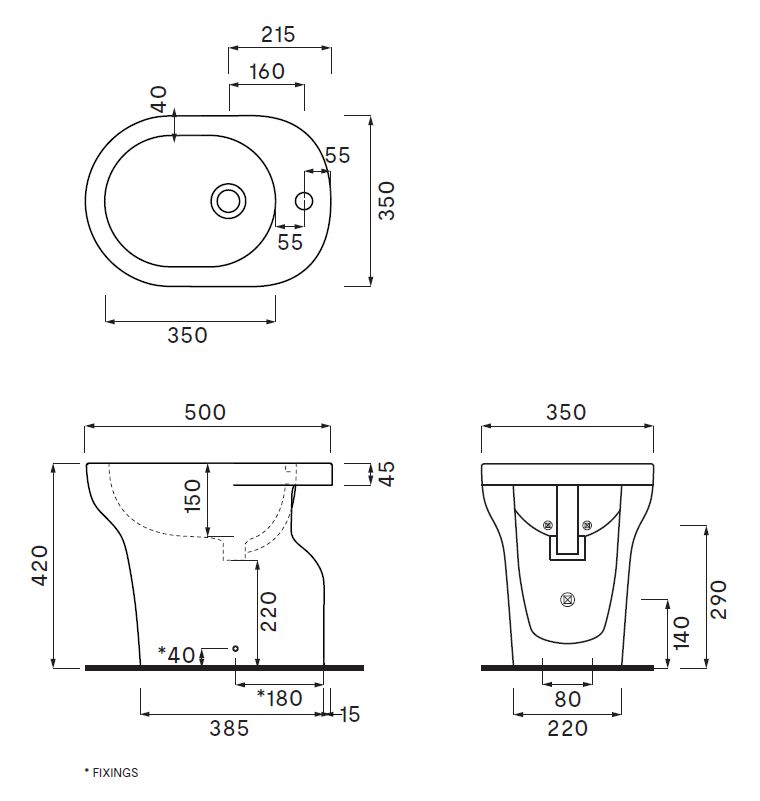 BIDET MONOFORO JO BIANCO  