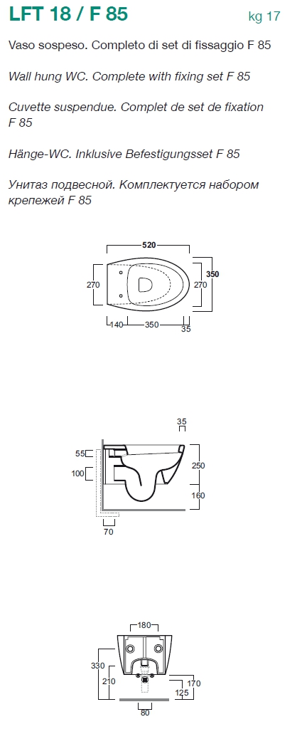 VASO SOSP.LFT SPAZ  BIANCO
