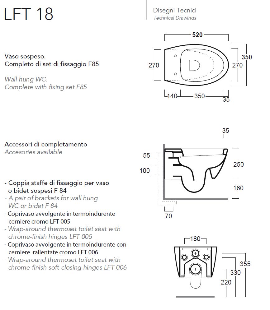 VASO SOSP.LFT S/BRIDA BIAN