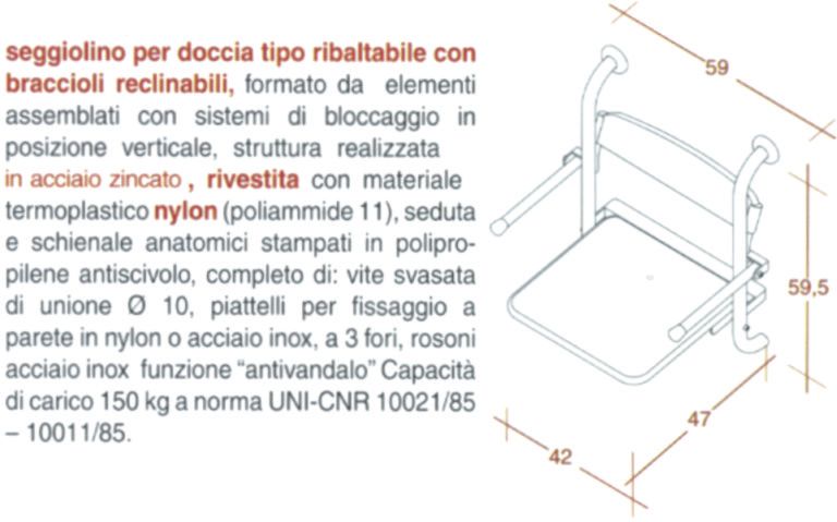 SEDILE RIB C/BRAC x DOCCIA