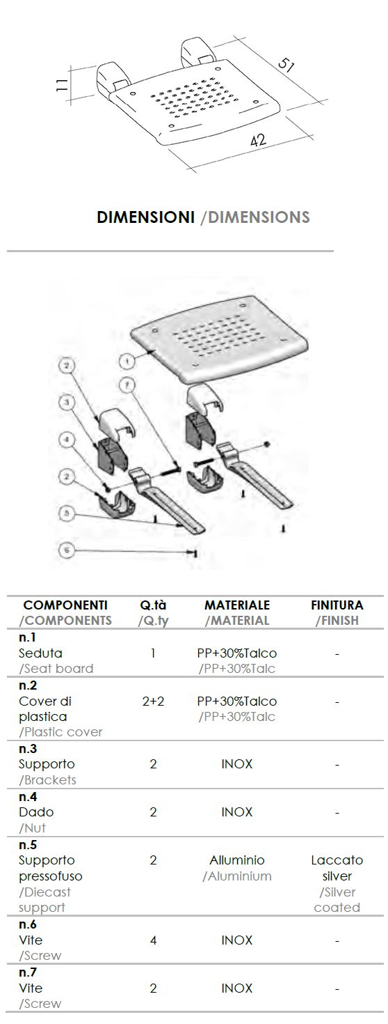 SEDILE RIB DOCC ALL/INX/PP