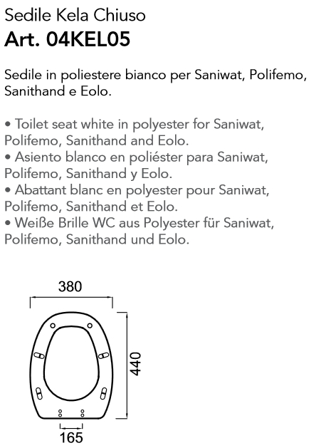 SEDILE KELA CHIUSO  BIANCO