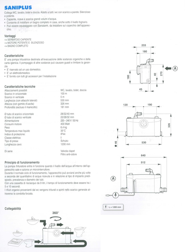 TRITURATORE SANIPLUS UP WC