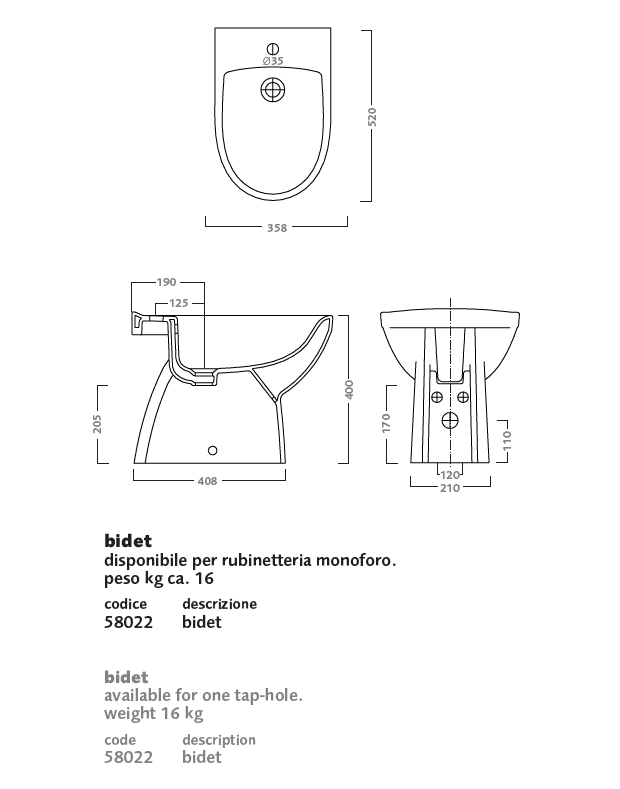 BIDET MONOF.SELNOVA PRO BI
