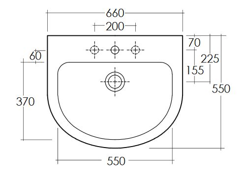 LAVABO 65 cm ORIENT BIANCO