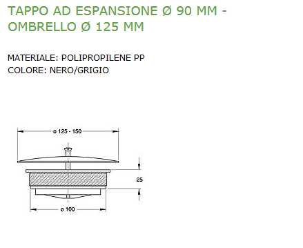 TAPPO AD ESPANS POZZET diametro 90