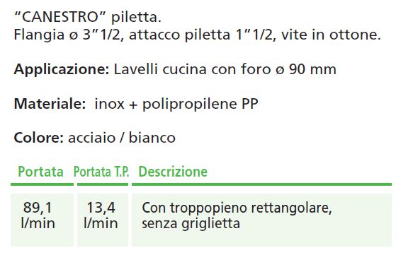PILETTA BASKET C/T RET 90 