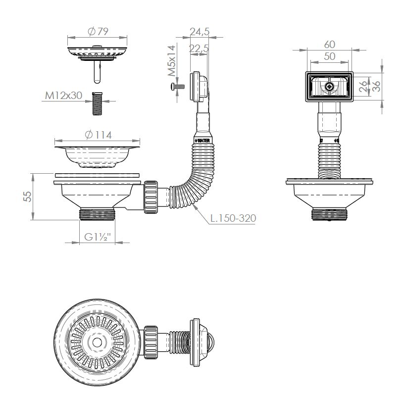 PIL BASKET C/TPR 9cm 1.1/2